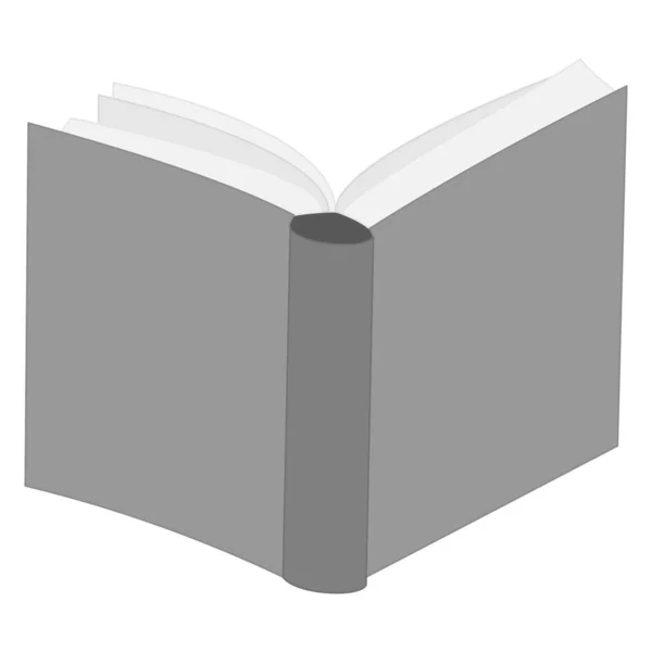 Kağıt Sayfalı Açık Bir Kitap Kalın Bir Ciltli Kitap Şablon — Stok Vektör