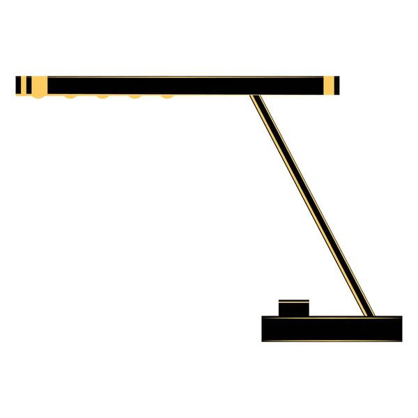 Tischlampe Für Lokale Beleuchtung Tragbare Lampe Rechteckiges Lampengehäuse Dünnes Stativ — Stockvektor