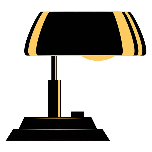 Tischlampe Für Lokale Beleuchtung Tragbare Lampe Massiver Ständer Großer Lampenschirm — Stockvektor