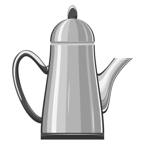 Kettle Hot Drink Coffee Pot Tea Utensils Cocoa Hot Water — Stock Vector