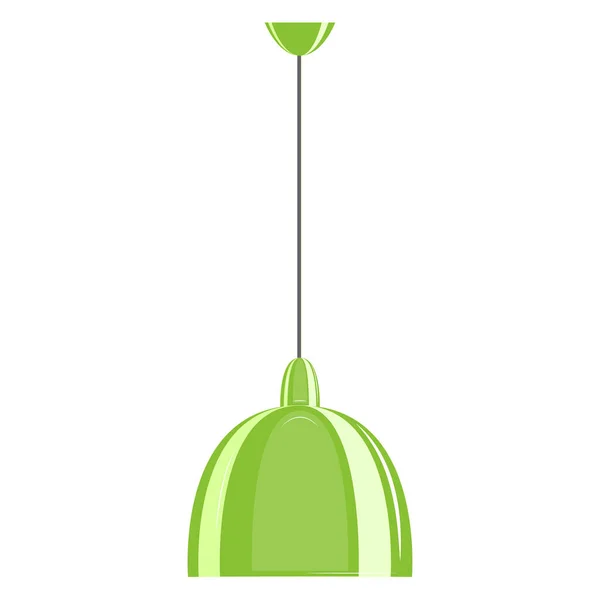 Una Lámpara Techo Pantalla Semicircular Clásica Color Verde Claro Diseño — Vector de stock