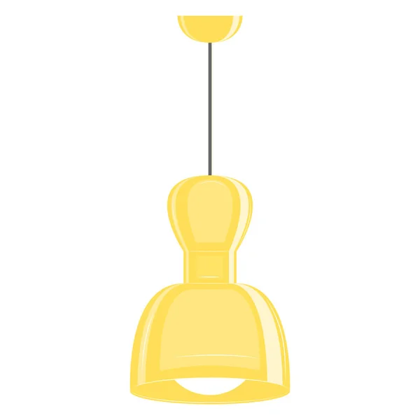 Deckenlampe Vorhanden Gelber Hoher Lampenschirm Von Komplexer Form Lampendesign Für — Stockvektor