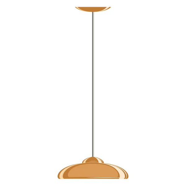Stropní Lampa Plochý Oválný Odstín Lampy Červená Hnědá Barva Design — Stockový vektor