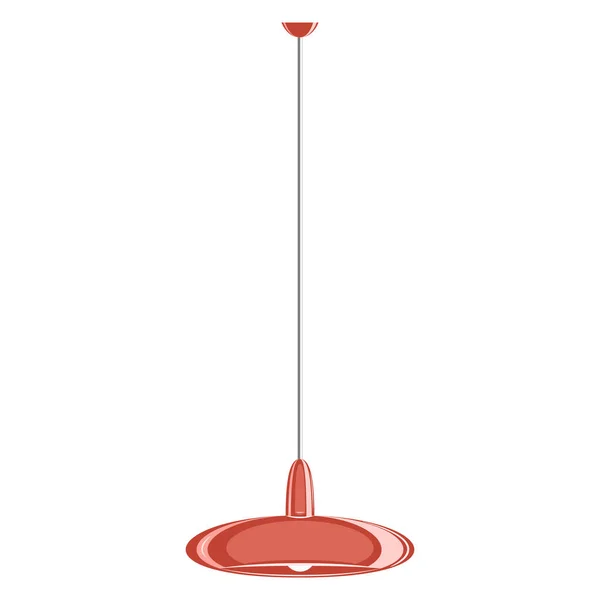 Φωτιστικό Οροφής Οβάλ Αμπαζούρ Κόκκινο Χρώμα Σχεδιασμός Λαμπτήρα Για Ένα — Διανυσματικό Αρχείο