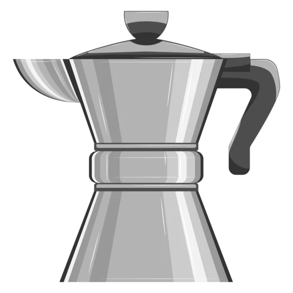 Kaffeekanne Wasserkocher Vorhanden Kaffeemaschine Aus Metall Küchenutensilien Für Heiße Getränke Vektorgrafiken