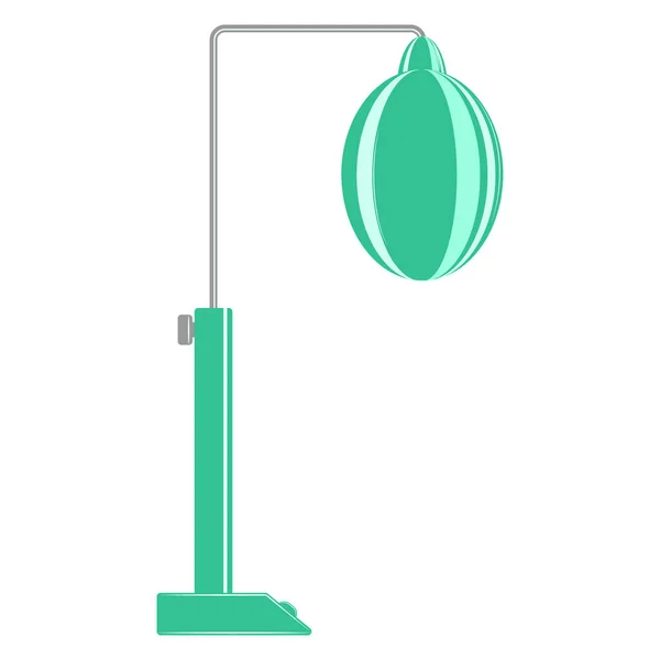 Stehlampe Für Hause Büro Gebogener Ständer Grüner Ovaler Lampenschirm Lampenschirmdesign Vektorgrafiken