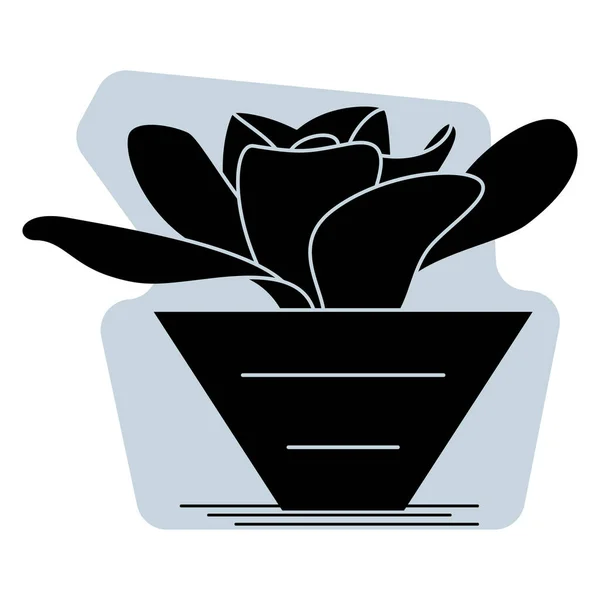 Cactus Suculento Una Olla Para Hogar Oficina Planta Interior Logotipo — Archivo Imágenes Vectoriales
