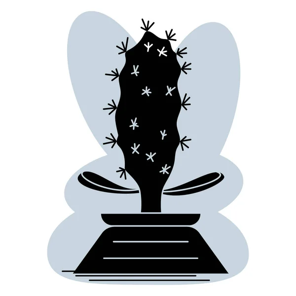 Kaktusz Zamatos Egy Edényben Otthon Irodában Egy Szobanövény Tüskékkel Tüskékkel Jogdíjmentes Stock Illusztrációk