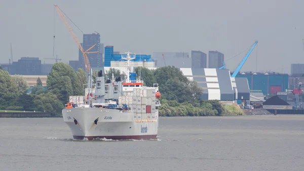 Containership w porcie w Rotterdamie — Zdjęcie stockowe