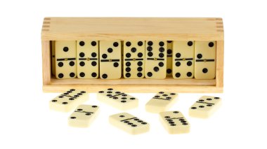 Ahşap kutusunda Domino