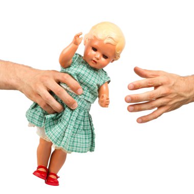 Çok eski bebek bez bebek (1940'larda)