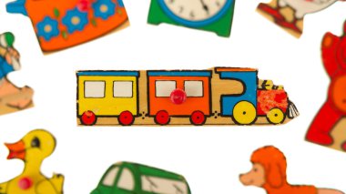 çocuklar için bir antika ahşap puzzle parçası