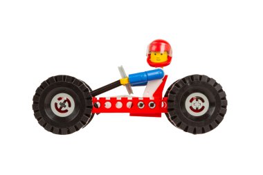 yarış arabası sürücüsü ile inşa plastik yapı taşları