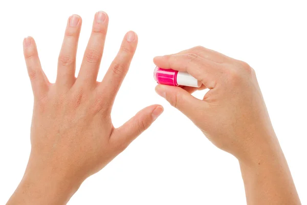 Painting female fingernails — Stock Photo, Image