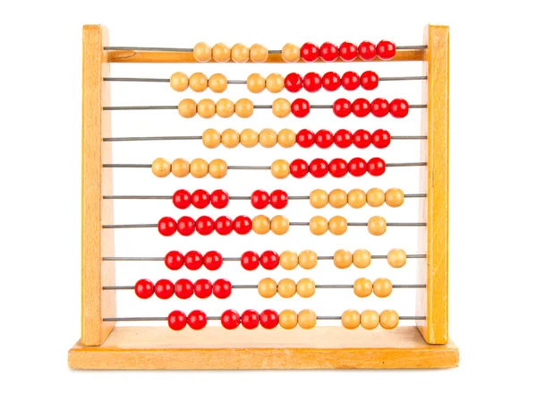 Close-up van een oude abacus op een witte achtergrond — Stockfoto