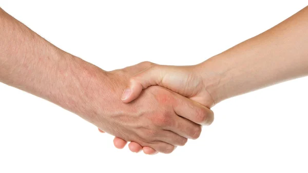 Man and woman shaking hands — Stock Photo, Image