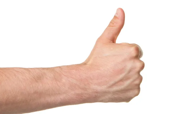 Εικόνα του ένα επανδρώνει χέρι εμφανίζονται αντίχειρα — Φωτογραφία Αρχείου