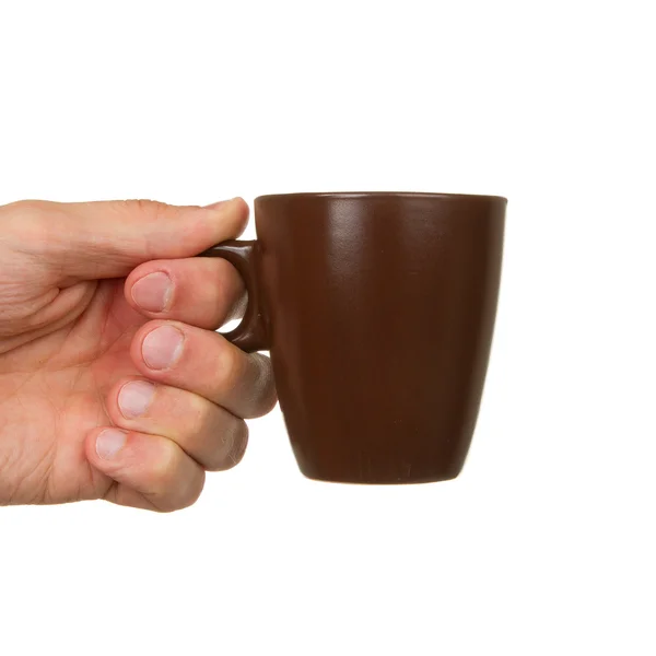 Homem segurando uma xícara de café — Fotografia de Stock
