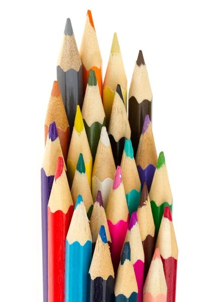 Колекція різнокольорових олівців — стокове фото
