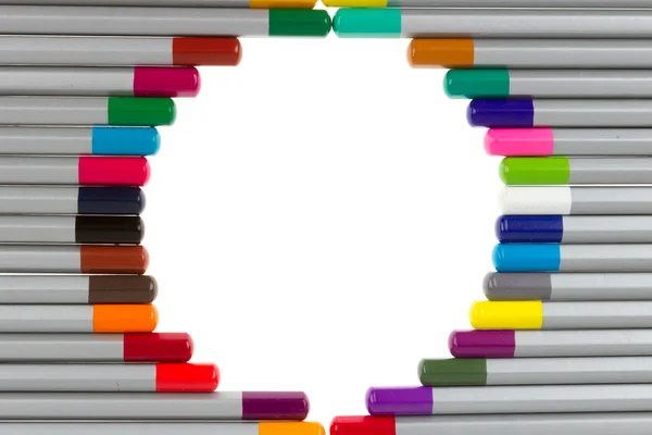 Many different color pencils, circle — Stock Photo, Image