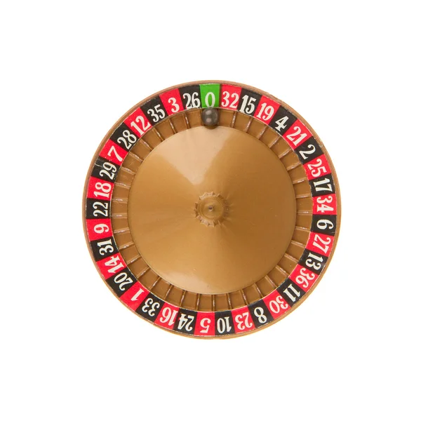 Used roulette wheel and ball — Stock Photo, Image