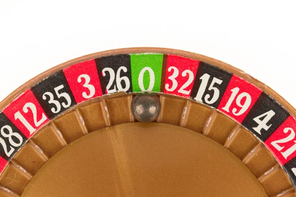 Used roulette wheel and ball — Stock Photo, Image