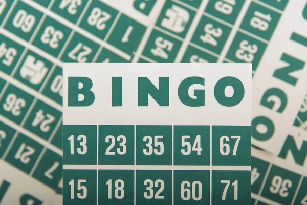 Zöld bingó kártyákat elszigetelt — Stock Fotó