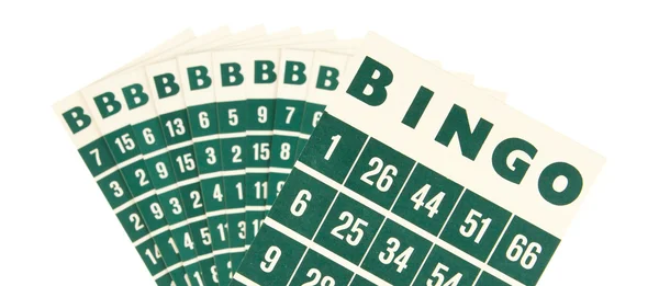 Green bingo cards isolated — Stock Photo, Image