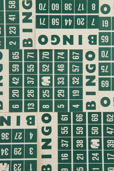 Green bingo cards isolated — Stock Photo, Image