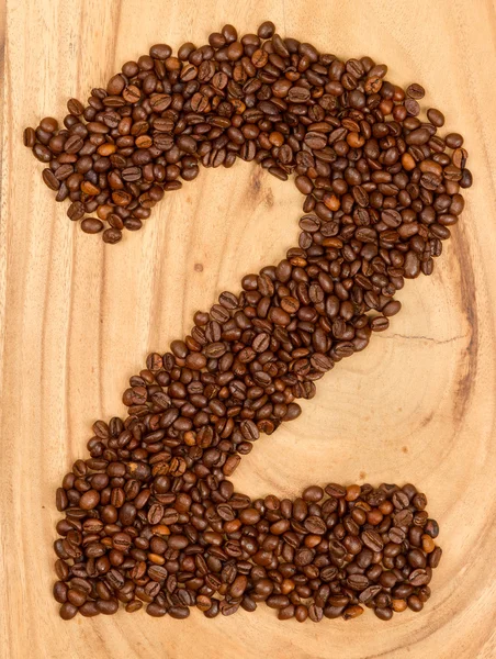 Number from coffee beans — Stock Photo, Image