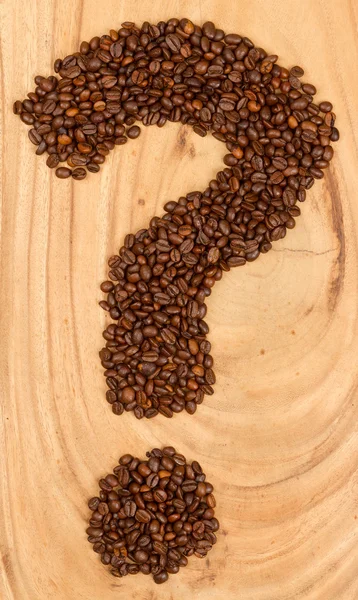 Question mark from coffee beans — Stock Photo, Image