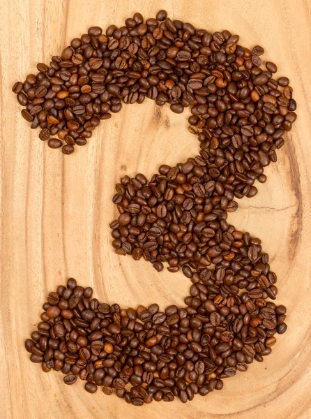 Number from coffee beans — Stock Photo, Image