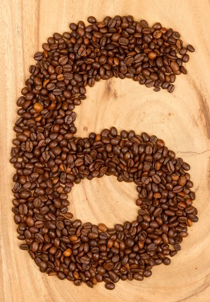 Number from coffee beans — Stock Photo, Image