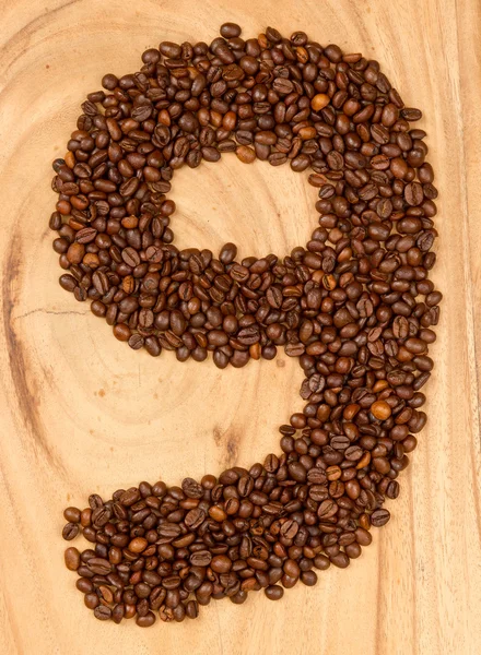 Number from coffee beans — Stock Photo, Image