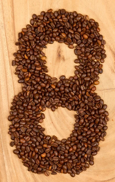 Number from coffee beans — Stock Photo, Image