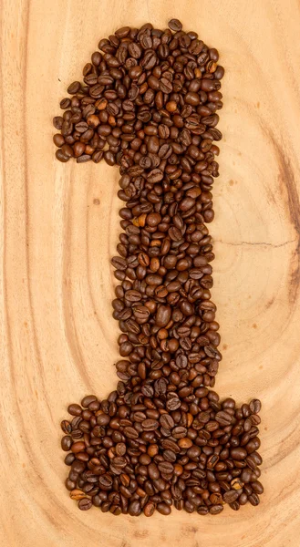 Number from coffee beans — Stock Photo, Image