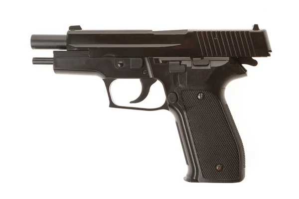Pusty półautomatyczny pistolet na białym tle — Zdjęcie stockowe