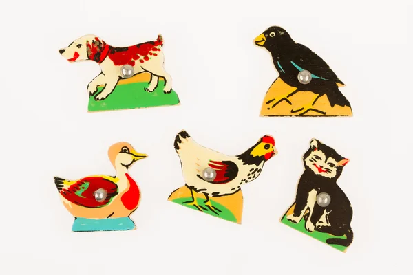 Pièces d'un puzzle en bois antique pour enfants — Photo
