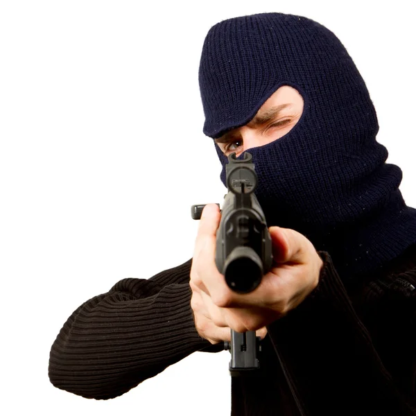 Photo of terrorist with gun — Stock Photo, Image