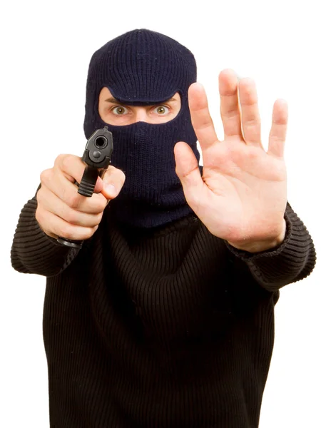 Photo of terrorist with gun — Stock Photo, Image