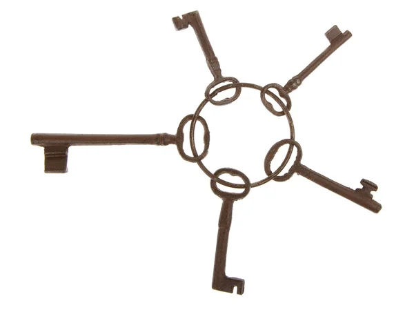 Antyczne klucze na ring — Zdjęcie stockowe