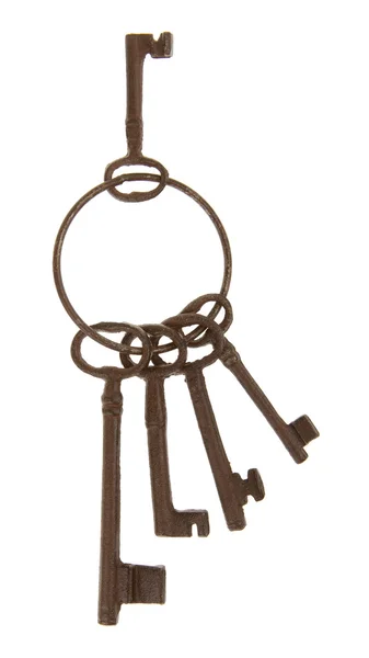Antika nycklar på en ring — Stockfoto