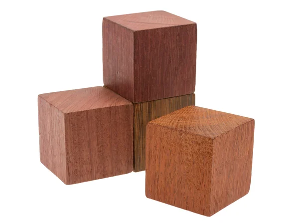 Varios cubos viejos de madera, utilizados por los niños para la construcción — Foto de Stock