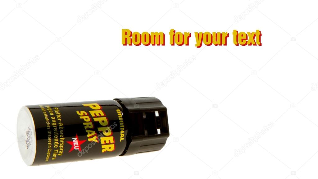 German can of pepper spray, room for text