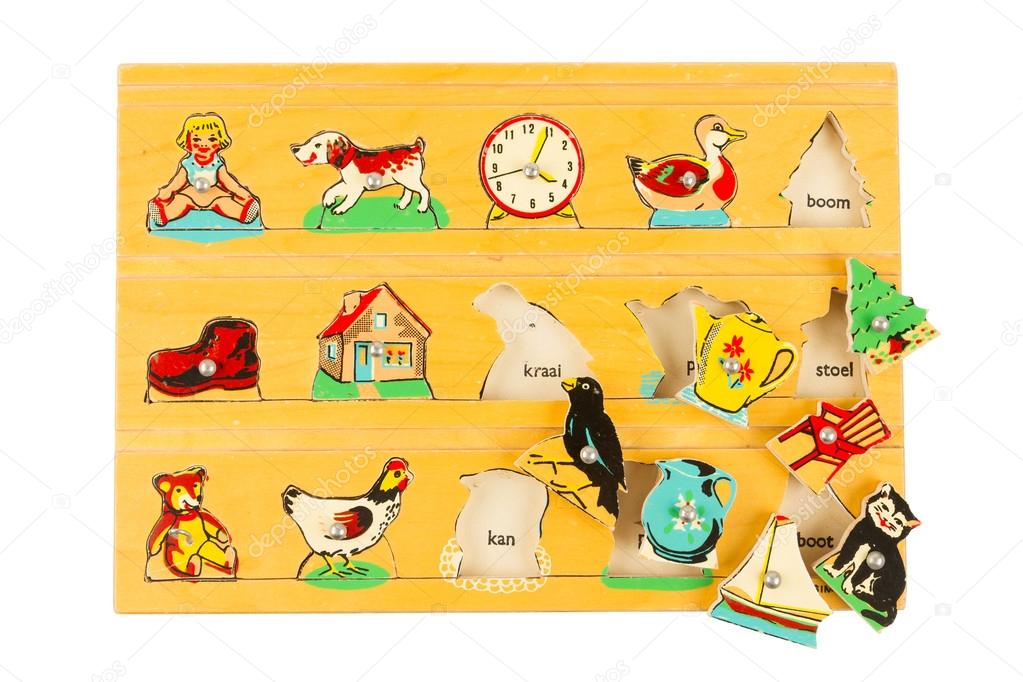 Antique wooden puzzle for children