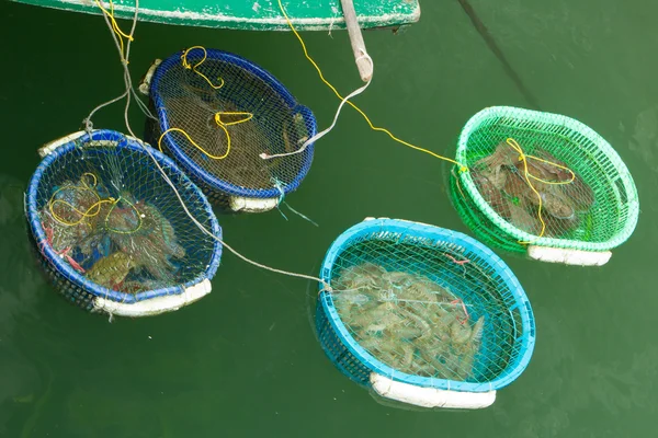 下龙湾、 越南 2012 年 8 月 10 日-食品卖方在船上。许多 vi — 图库照片