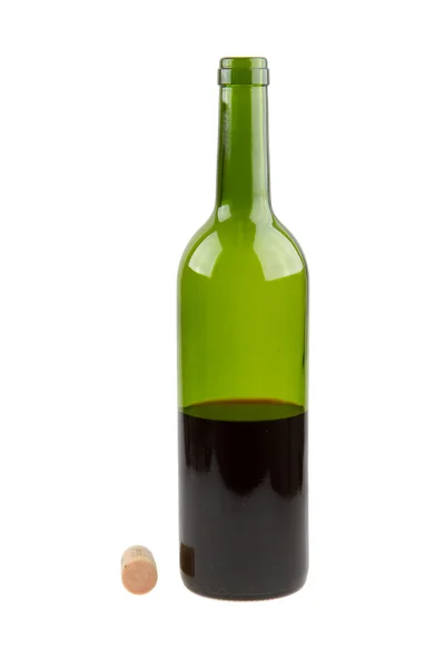 Half empty red wine bottle — Stock Photo, Image