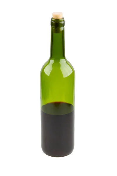 Botella de vino tinto medio vacía — Foto de Stock