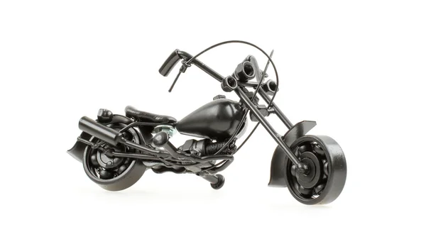 Mini motorcycle made from wire and different motorcycle parts — Stock Photo, Image