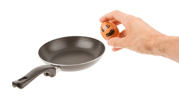Bang ei, te wachten om te worden gebakken in een pan — Stockfoto
